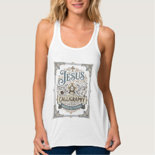 Jesus-calligrafie Heilige lettertypografie Jezus C Tanktop