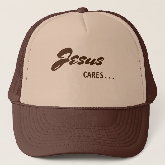 Jesus Cares Trucker Hat Trucker Pet (Voorkant)