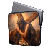 Jesus Carries The Cross Laptop Case (Voorkant Links)