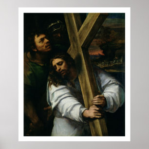 Jesus Carrying the Cross, c.1535 (olie op het pane Poster