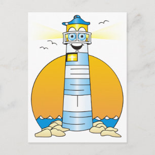 Jesus Cartoon Lighthouse Briefkaart