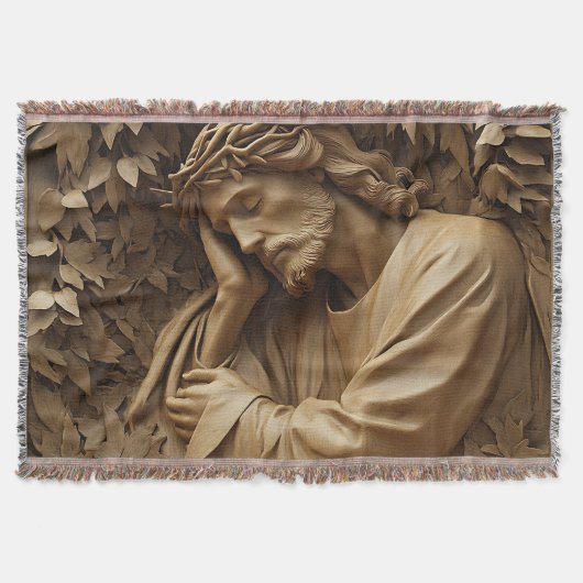 Jesus Carving Gooi Deken (Voorkant)