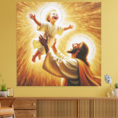 Jesus & Child Canvas Print Picture 1 (Insitu (Woonkamer))