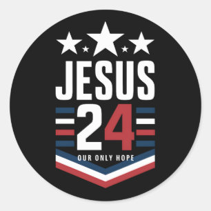 Jesus Christ 2024 President Verenigde Staten Verki Ronde Sticker