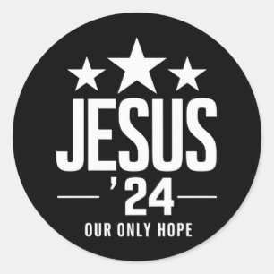 Jesus Christ 2024 President Verenigde Staten Verki Ronde Sticker