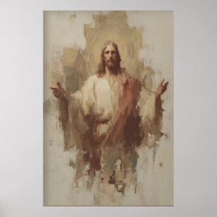 Jésus-Christ avec les bras ouverts, art mural chré