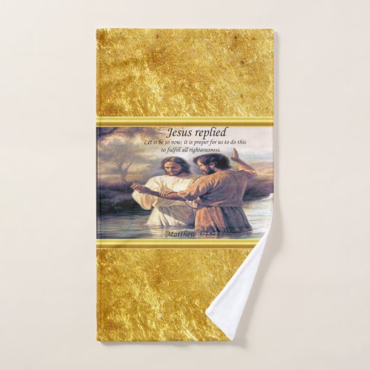 Jésus Christ Baptême image un (Serviette à main)