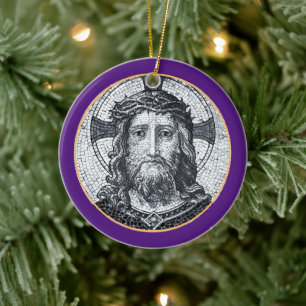 Jésus Christ & Compassion Art Ornement vintage PU