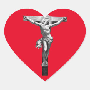 Jesus christ Cross Christelijk Faith Bijbelse ART Hart Sticker