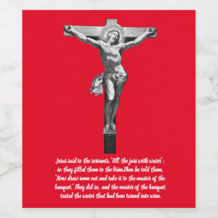 Jesus christ Cross Christelijk Faith Bijbelse ART Wijn Etiket