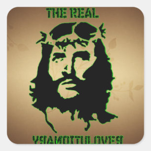JESUS CHRIST - DE ECHTE REVOLUTIONARRY VIERKANTE STICKER