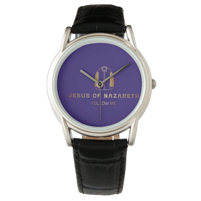 Jésus-Christ de Nazareth, violet, montre sportive (devant)