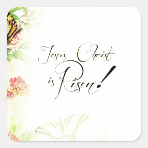 Jésus-Christ est ressuscité Autocollant carré