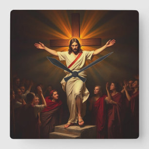 Jésus Christ est ressuscité Horloge murale