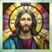Jesus Christ Faux Glas in lood Raamsticker (Vel 3)