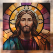 Jesus Christ Faux Glas in lood Raamsticker (Vel 2)
