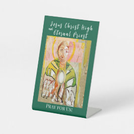 Jesus Christ High Priest  Card Reclamebord Met Voetstuk
