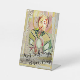 Jesus Christ High Priest Reclamebord Met Voetstuk