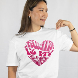 Jesus Christ is mijn Valentijn hartvormig T-shirt