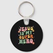 Jesus Christ Is My Superhero Jesus Loves You Funny Sleutelhanger (Voorkant)