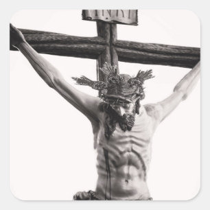 JESUS CHRIST KWAM OP HET KROS. VIERKANTE STICKER