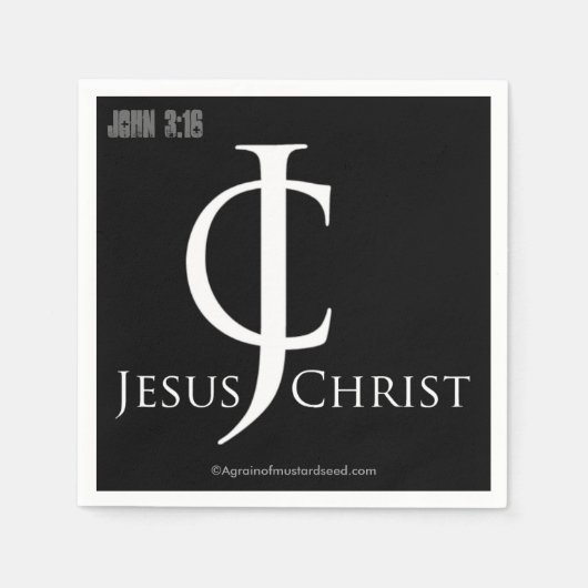 Jesus Christ Logo Christelijk Servetten (Voorkant)
