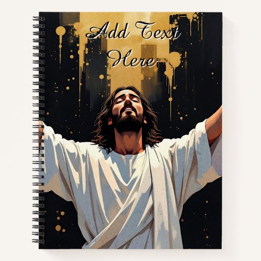 Jesus Christ Our Savior | Black and Gold Notitieboek (Voorkant)