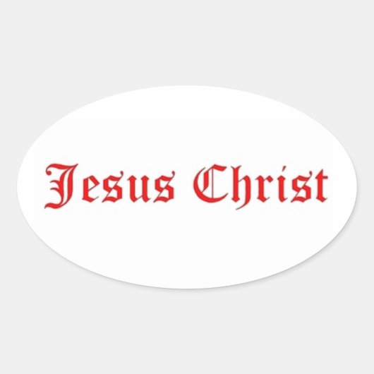 JESUS CHRIST OVALE STICKER (Voorkant)