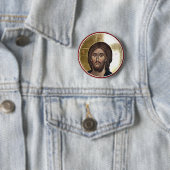 Jesus Christ Pantocrator Icon Ronde Button 5,7 Cm (In situ)