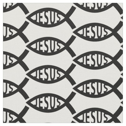 Jesus Christelijk Fish Pattern Stof (Close Up)