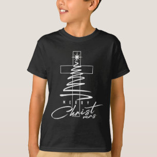 Jesus Christelijk Kruis Prettig Kerstmis Pyjama Fa T-shirt