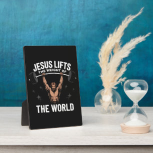 Jesus Christus Deadlifting Fotoplaat
