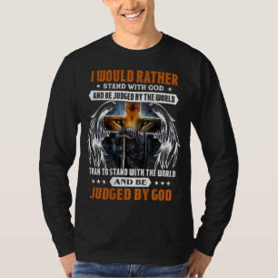 Jesus Christus Leeuw Kruis Ridder Citaat Zeggen Vo T-shirt