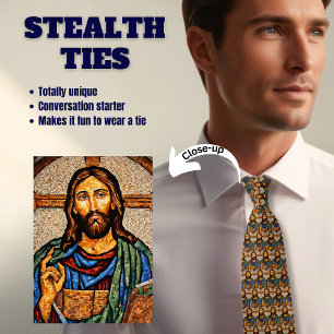 Jesus Christus Mozaïek Stealth Tie Stropdas