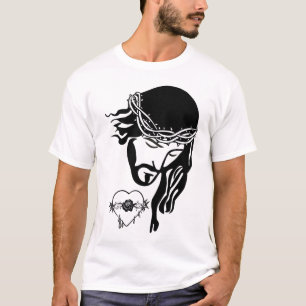 Jesus Christus Thorns Bleeding Heart Art T-shirt