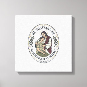 Jesus Chronische Ziekte Aanmoediging T-Shirt Inspi Canvas Afdruk