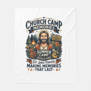 Jesus Church Kamp VBS Nostalgie T-shirt Op geloof Fleece Deken