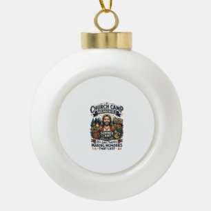 Jesus Church Kamp VBS Nostalgie T-shirt Op geloof  Keramische Bal Ornament