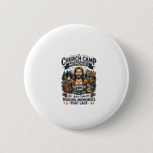 Jesus Church Kamp VBS Nostalgie T-shirt Op geloof Ronde Button 5,7 Cm