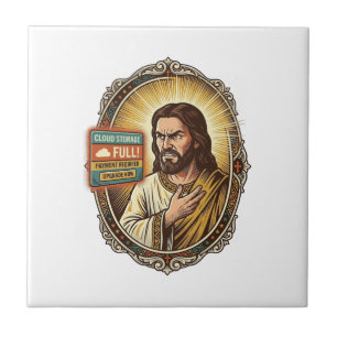 Jesus Cloud Storage Volledige Waarschuwing Paywall Tegeltje