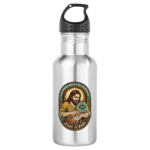 Jesus Club Handstempel Zal Niet Afwassen Ochtend H Waterfles