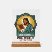 Jésus Code QR flou ne scannera pas Menu Humour Tec (Recto)