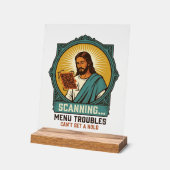 Jésus Code QR flou ne scannera pas Menu Humour Tec (Angle)