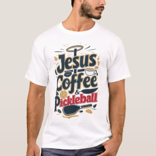Jesus, Coffee & Pickleball – Geloof & plezier Comb T-shirt