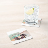 jesus coming  vierkante kartonnen onderzetter (Insitu)