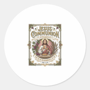 Jesus Communie Jezus Communie Christelijk Geloof V Ronde Sticker
