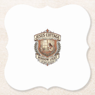 Jesus Cottage Raam Licht Jesus Cottage Raam Licht Kartonnen Onderzetters