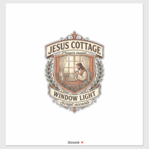 Jesus Cottage Raam Licht Jesus Cottage Raam Licht Sticker