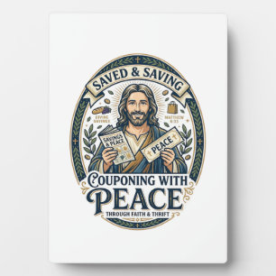 Jesus Coupon Woonwinkel Frugale T-shirt Op geloof Fotoplaat