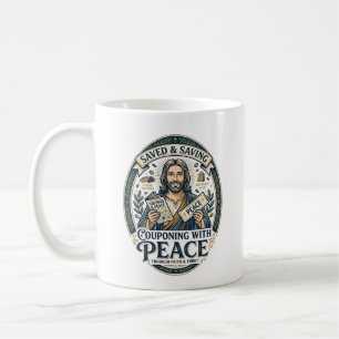 Jesus Coupon Woonwinkel Frugale T-shirt Op geloof  Koffiemok